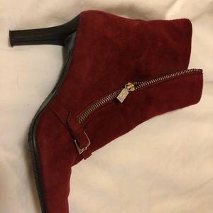 Stuart Weitzman red suede boots size 7 1/2